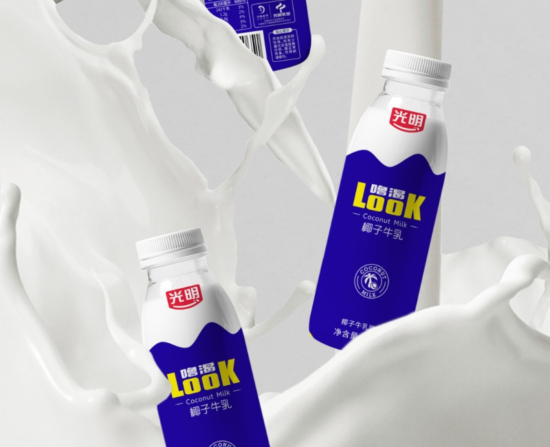 光明LOOK椰子牛乳包装设计｜如何用一款包装，放大品牌资产战略大单品案例